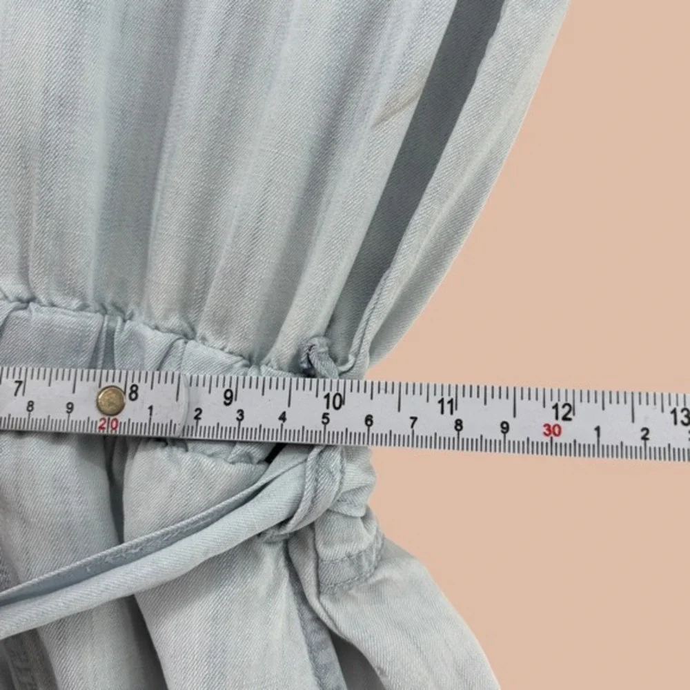 Anthropologie Cloth & Stone Romper Size XS Blue Utility Rolled Hem Casual Summer